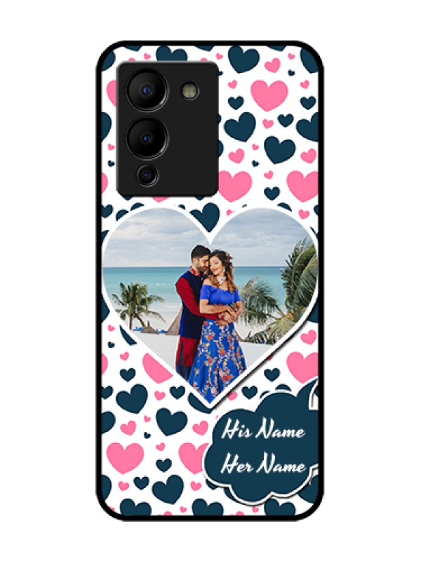 Custom Infinix Note 12 Turbo Custom Metal Phone Case - Pink & Blue Heart Design