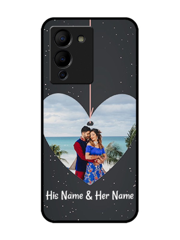 Custom Infinix Note 12 Turbo Custom Metal Phone Case - Hanging Heart Design