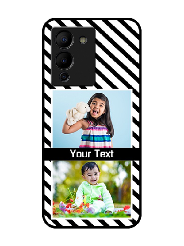Custom Infinix Note 12 Turbo Custom Metal Phone Case - Black And White Stripes Design