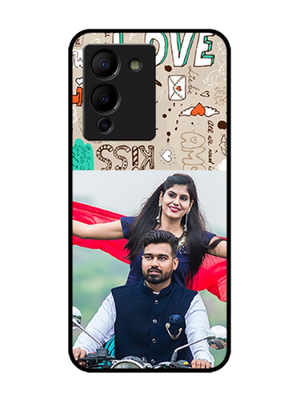 Custom Infinix Note 12 Turbo Custom Metal Phone Case - Love Doodle Pattern