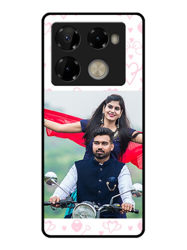 Custom Infinix Note 40 Pro Plus 5G Custom Metal Phone Case - Pink Flying Heart Design