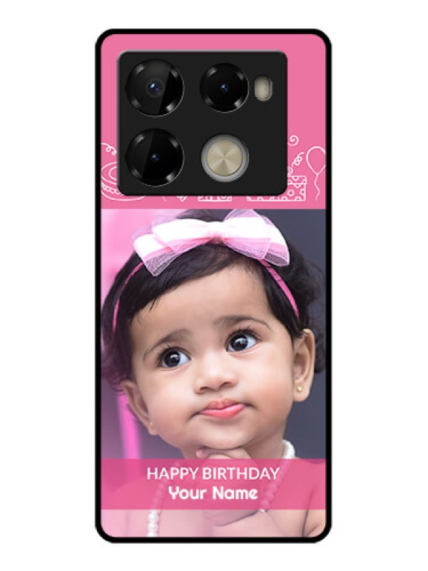Custom Infinix Note 40 Pro Plus 5G Custom Metal Phone Case - With Birthday Line Art Design