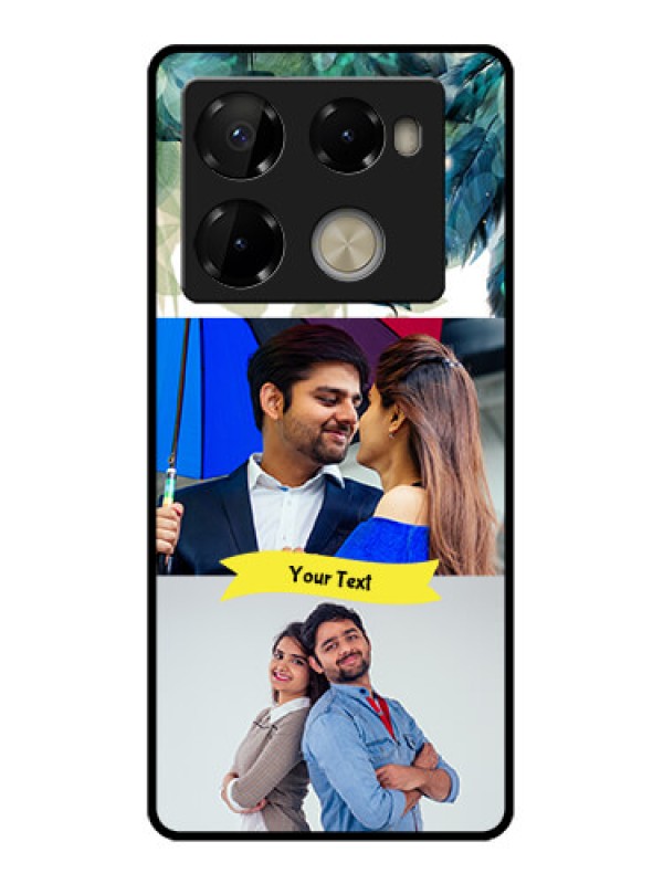 Custom Infinix Note 40 Pro Plus 5G Custom Metal Phone Case - Image With Boho Peacock Feather Design