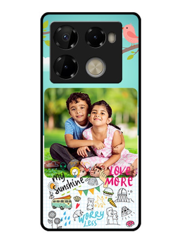 Custom Infinix Note 40 Pro Plus 5G Custom Metal Phone Case - Doodle Love Design