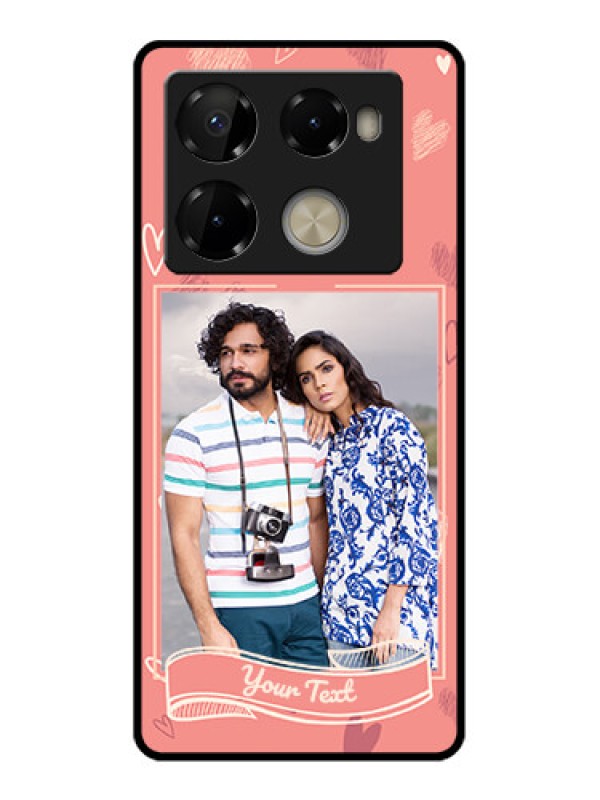 Custom Infinix Note 40 Pro Plus 5G Custom Metal Phone Case - Love Doodle Art Design