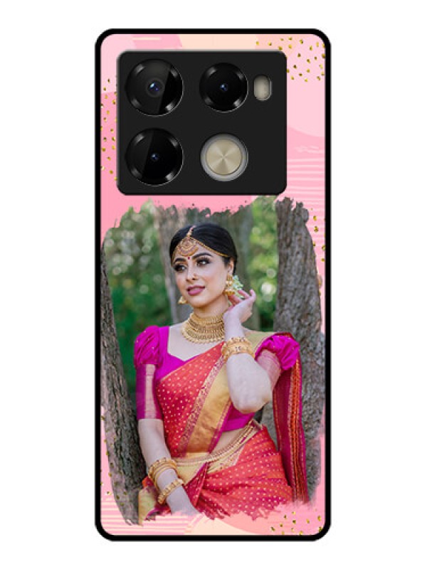 Custom Infinix Note 40 Pro Plus 5G Custom Metal Phone Case - Gold Glitter Splash Design