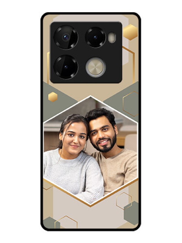 Custom Infinix Note 40 Pro Plus 5G Custom Metal Phone Case - Stylish Hexagon Pattern Design