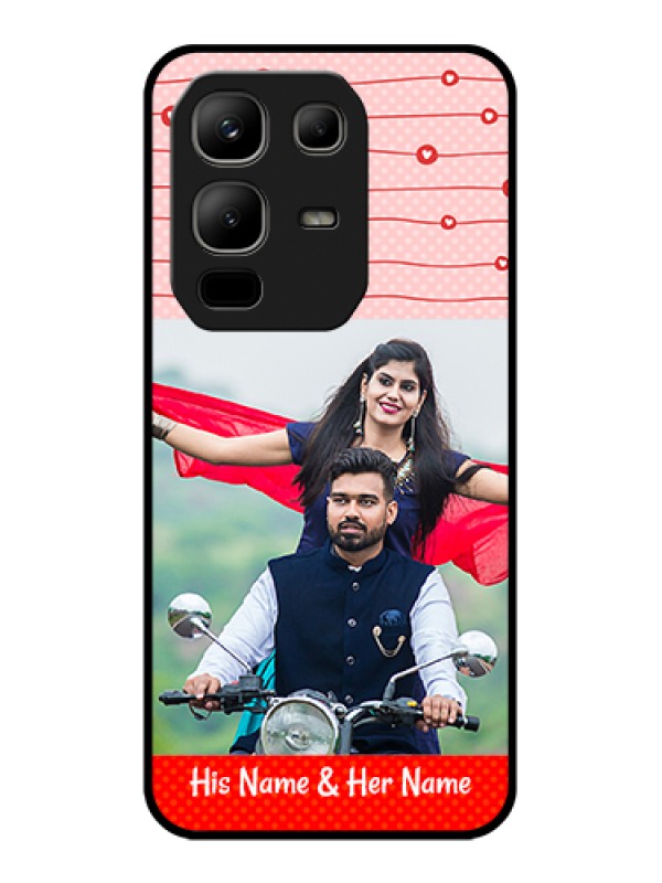 Custom Infinix Note 50x 5G Custom Metal Phone Case - Red Pattern Case Design