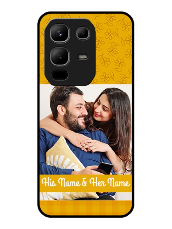 Custom Infinix Note 50x 5G Custom Metal Phone Case - Yellow Floral Design