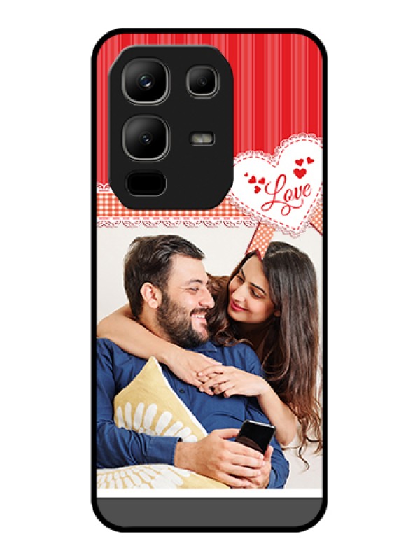 Custom Infinix Note 50x 5G Custom Metal Phone Case - Red Love Pattern Design