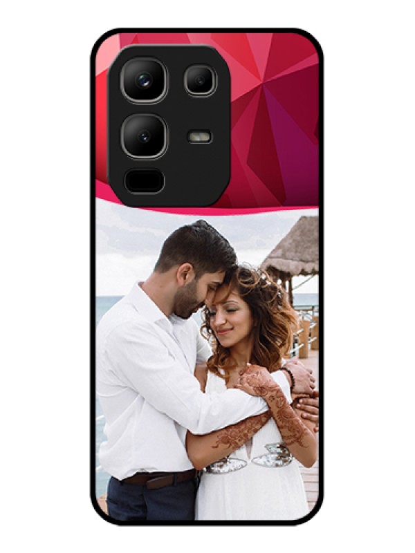 Custom Infinix Note 50x 5G Custom Metal Phone Case - Red Abstract Design