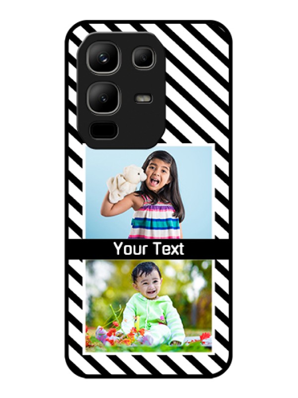 Custom Infinix Note 50x 5G Custom Metal Phone Case - Black And White Stripes Design