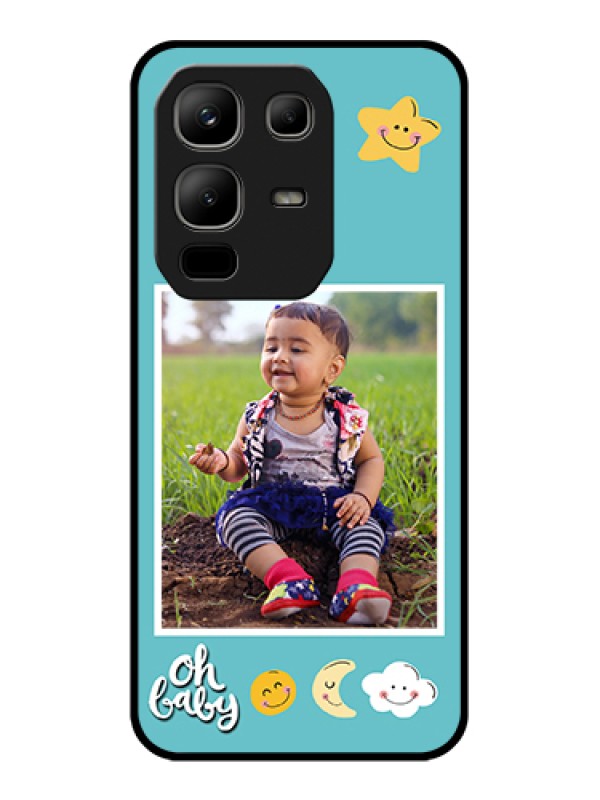 Custom Infinix Note 50x 5G Custom Metal Phone Case - Smiley Kids Stars Design