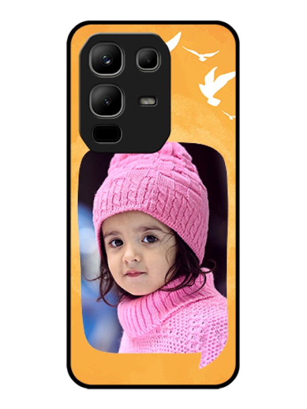 Custom Infinix Note 50x 5G Custom Metal Phone Case - Water Color Design With Bird Icons