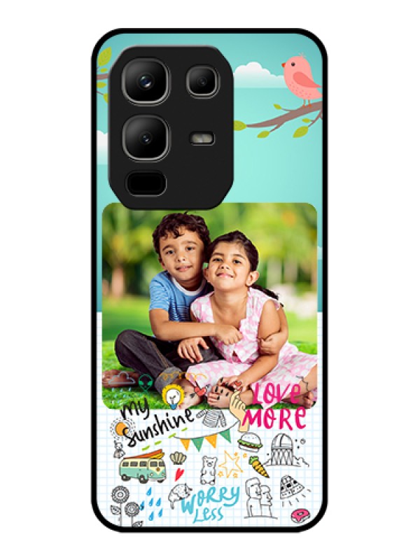 Custom Infinix Note 50x 5G Custom Metal Phone Case - Doodle Love Design