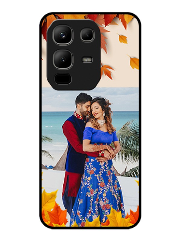 Custom Infinix Note 50x 5G Custom Metal Phone Case - Autumn Maple Leaves Design
