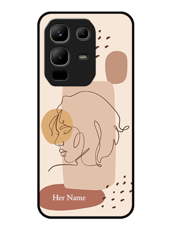 Custom Infinix Note 50x 5G Custom Metal Phone Case - Calm Woman Line Art Design
