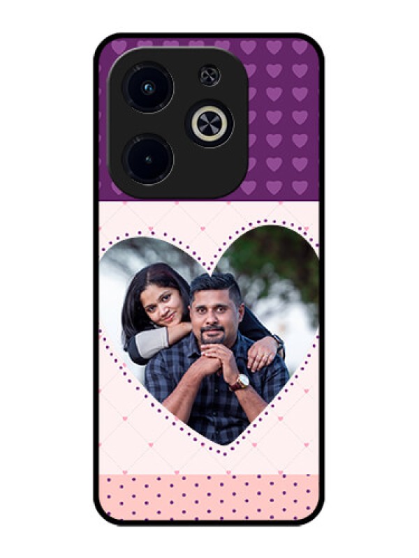 Custom Infinix Smart 8 Plus Custom Metal Phone Case - Violet Love Dots Design