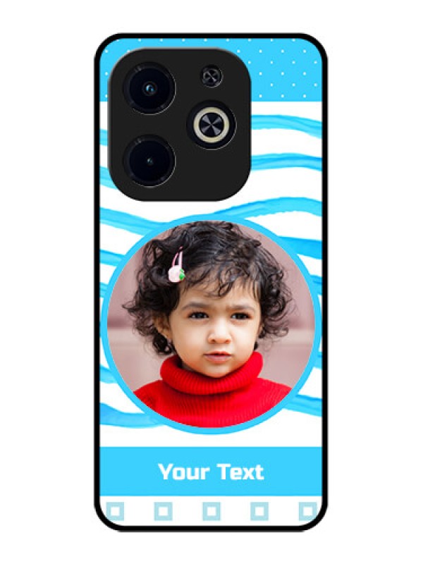 Custom Infinix Smart 8 Plus Custom Metal Phone Case - Simple Blue Case Design