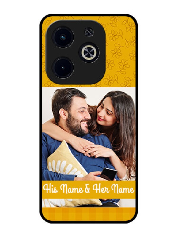 Custom Infinix Smart 8 Plus Custom Metal Phone Case - Yellow Floral Design