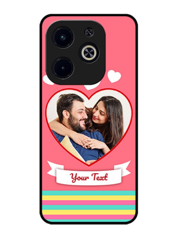 Custom Infinix Smart 8 Plus Custom Metal Phone Case - Love Shapes Doodle Design