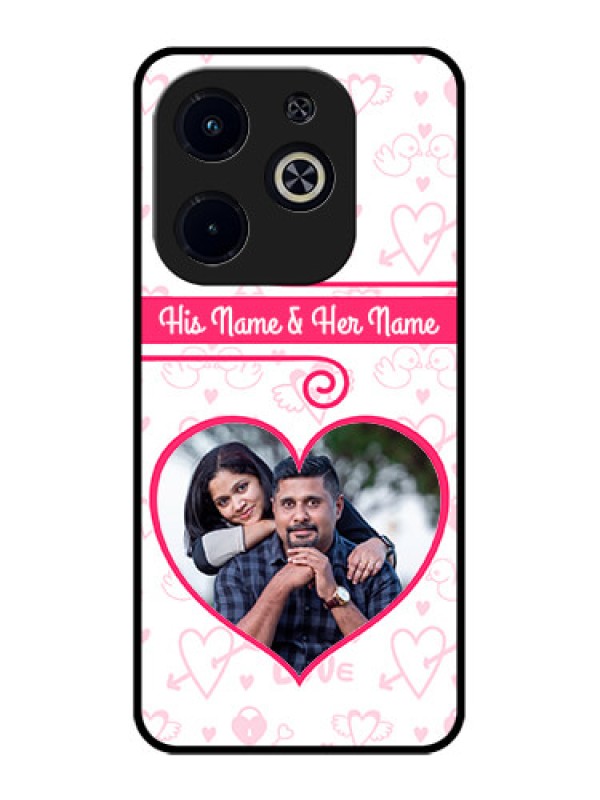 Custom Infinix Smart 8 Plus Custom Metal Phone Case - Heart Shape Love Design