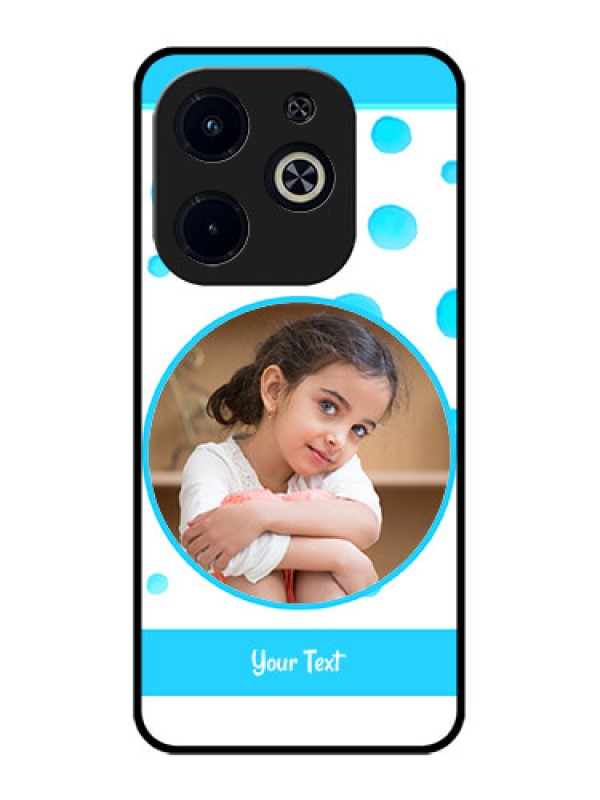 Custom Infinix Smart 8 Plus Custom Metal Phone Case - Blue Bubbles Pattern Design