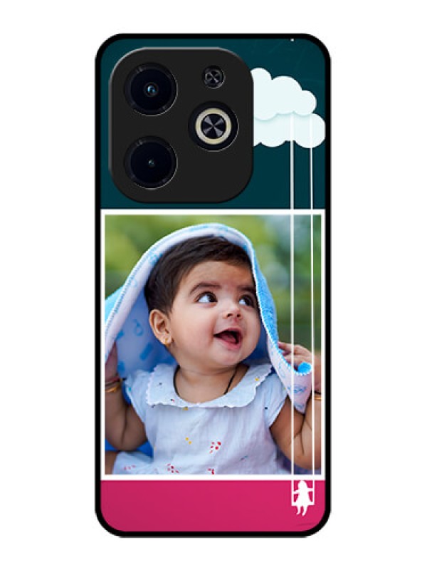 Custom Infinix Smart 8 Plus Custom Metal Phone Case - Cute Girl With Cloud Design