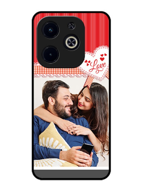 Custom Infinix Smart 8 Plus Custom Metal Phone Case - Red Love Pattern Design