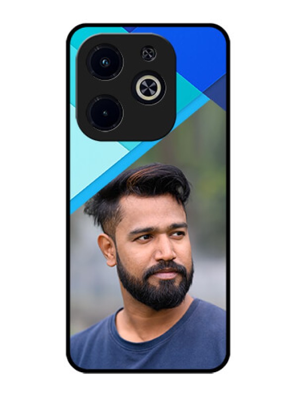 Custom Infinix Smart 8 Plus Custom Metal Phone Case - Blue Pattern Design