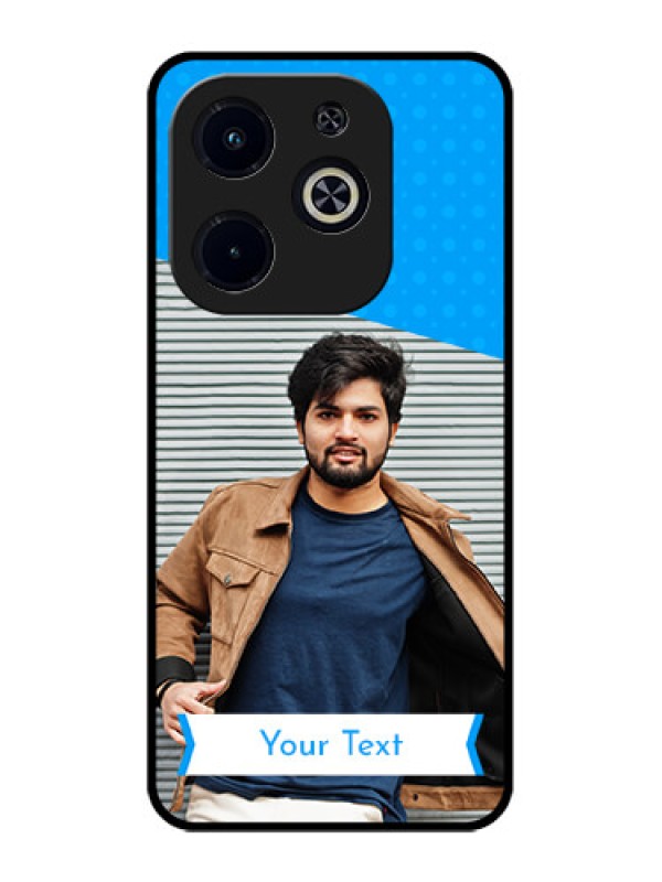 Custom Infinix Smart 8 Plus Custom Metal Phone Case - Simple Blue Color Design