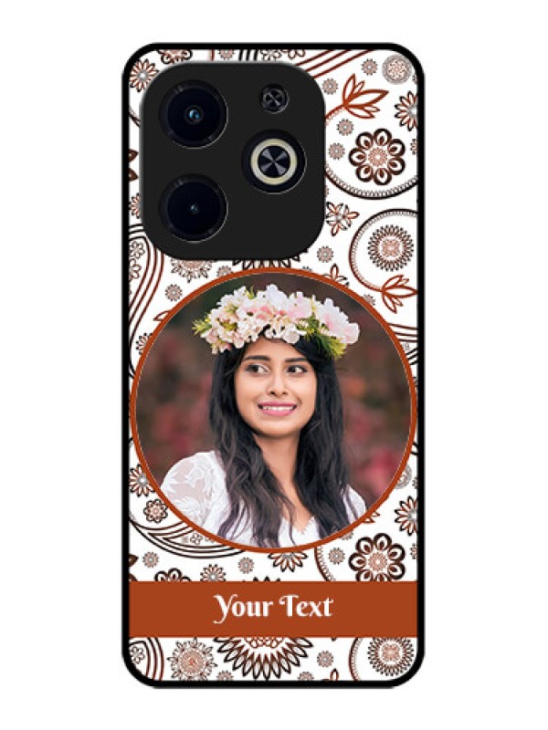 Custom Infinix Smart 8 Plus Custom Metal Phone Case - Abstract Flower Design