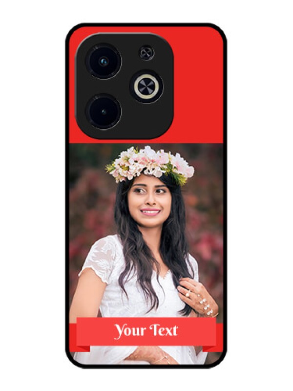 Custom Infinix Smart 8 Plus Custom Metal Phone Case - Simple Red Color Design