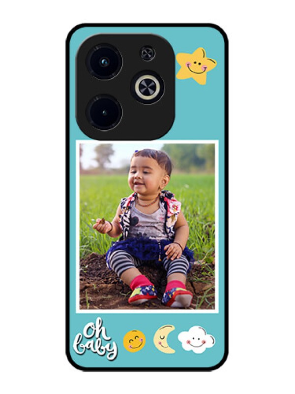 Custom Infinix Smart 8 Plus Custom Metal Phone Case - Smiley Kids Stars Design