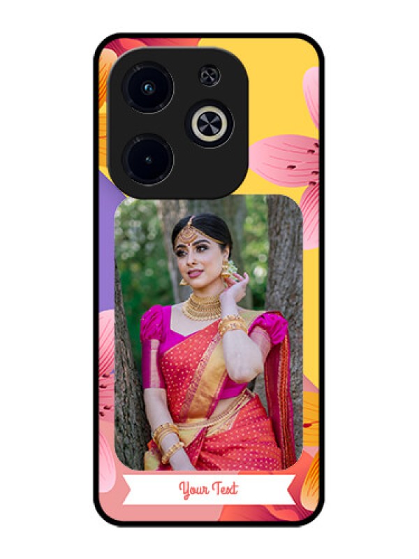 Custom Infinix Smart 8 Plus Custom Metal Phone Case - 3 Image With Vintage Floral Design