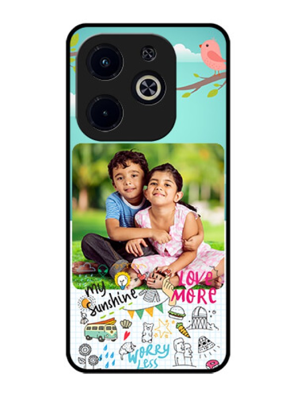 Custom Infinix Smart 8 Plus Custom Metal Phone Case - Doodle Love Design