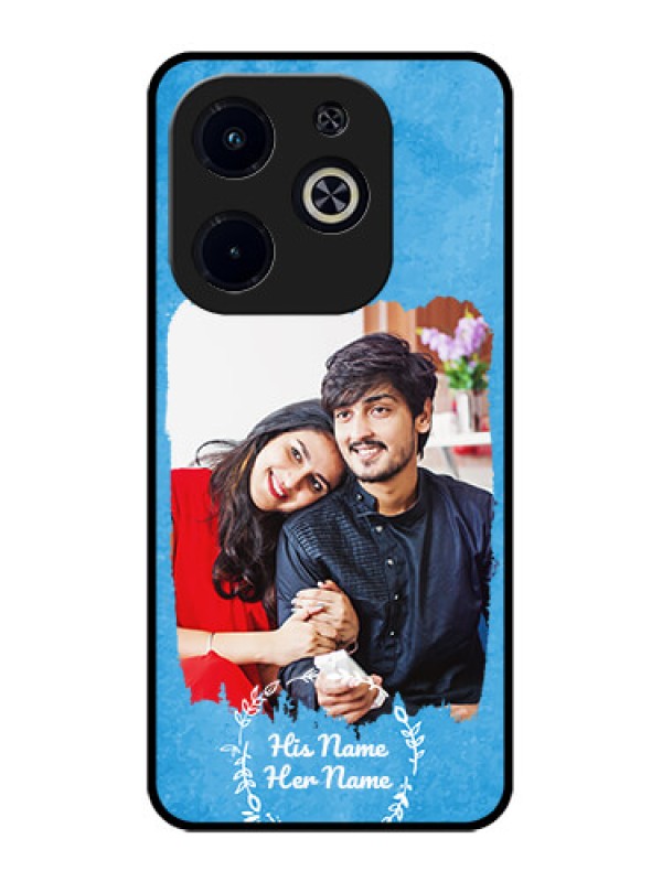 Custom Infinix Smart 8 Plus Custom Metal Phone Case - Blue Color Vintage Design