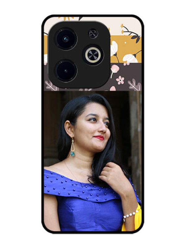 Custom Infinix Smart 8 Plus Custom Metal Phone Case - Stylish Floral Design