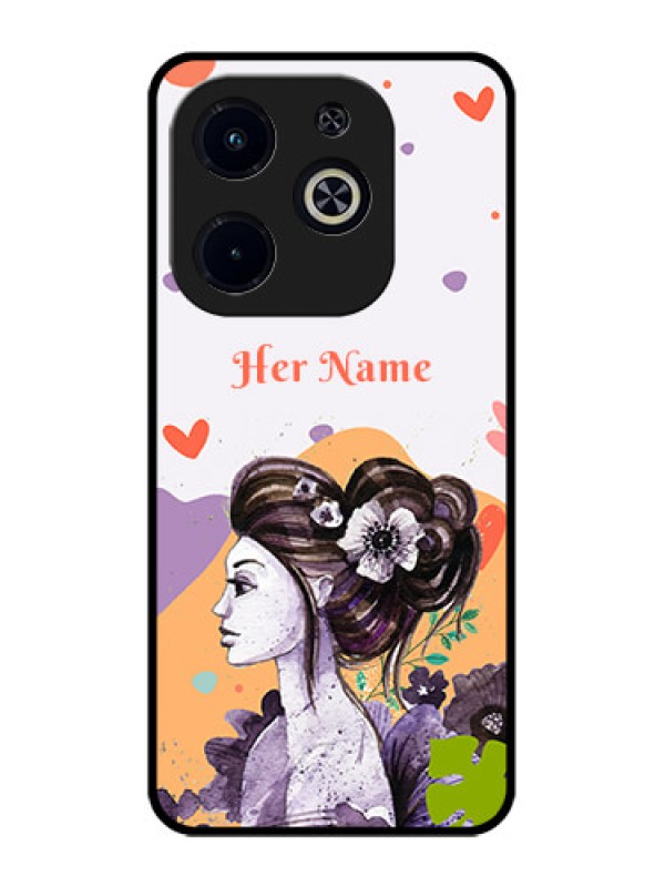 Custom Infinix Smart 8 Plus Custom Metal Phone Case - Woman And Nature Design