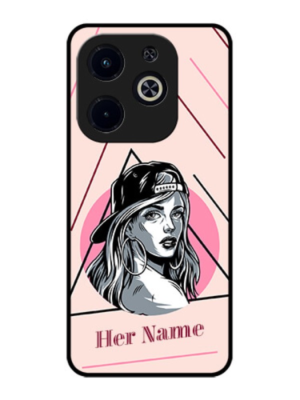 Custom Infinix Smart 8 Plus Custom Metal Phone Case - Rockstar Girl Design