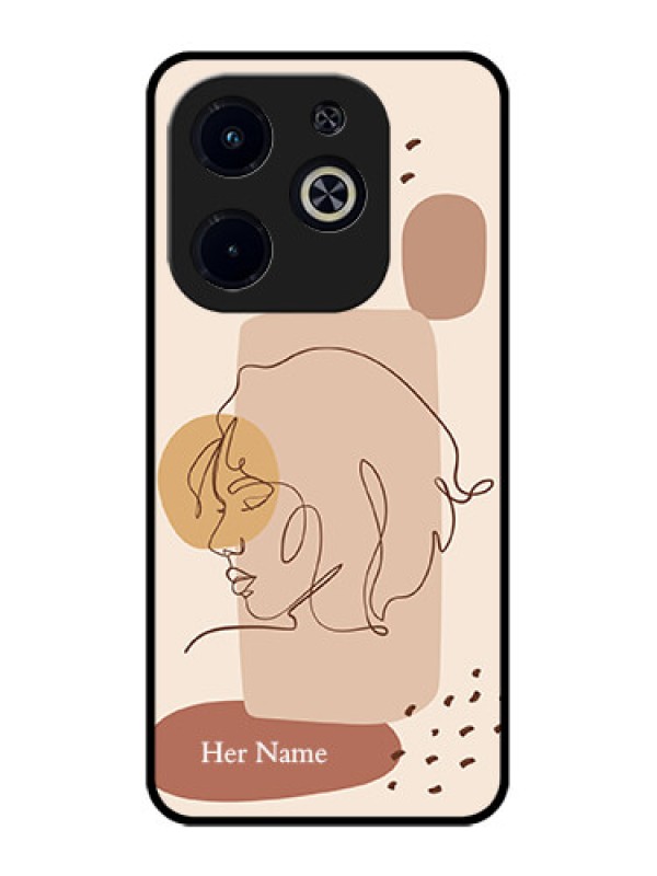 Custom Infinix Smart 8 Plus Custom Metal Phone Case - Calm Woman Line Art Design