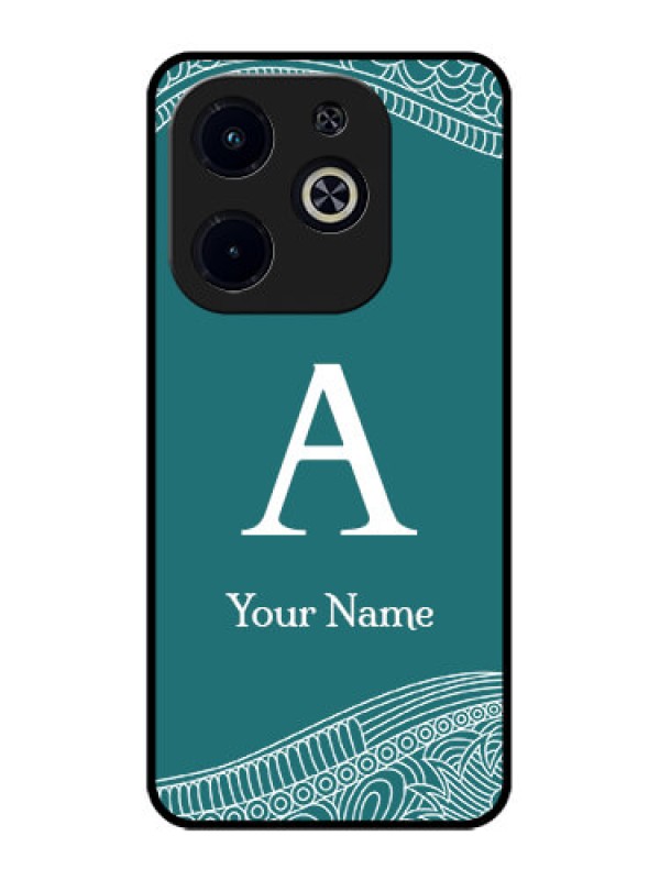 Custom Infinix Smart 8 Plus Custom Metal Phone Case - Line Art Pattern With Custom Name Design