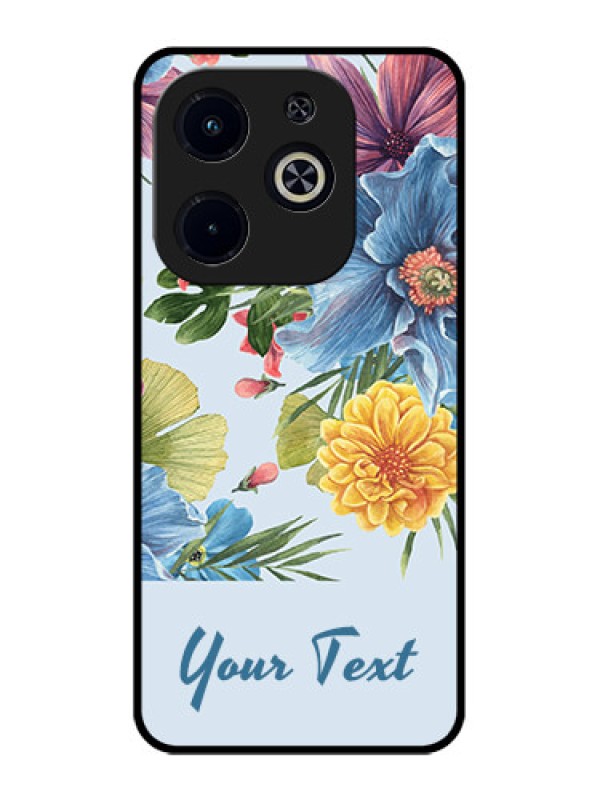 Custom Infinix Smart 8 Plus Custom Metal Phone Case - Stunning Watercolored Flowers Painting Design