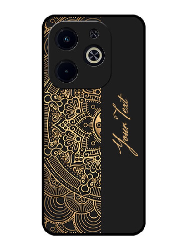 Custom Infinix Smart 8 Plus Custom Metal Phone Case - Mandala Art With Custom Text Design