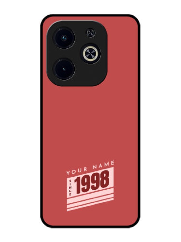 Custom Infinix Smart 8 Plus Custom Metal Phone Case - Red Custom Year Of Birth Design