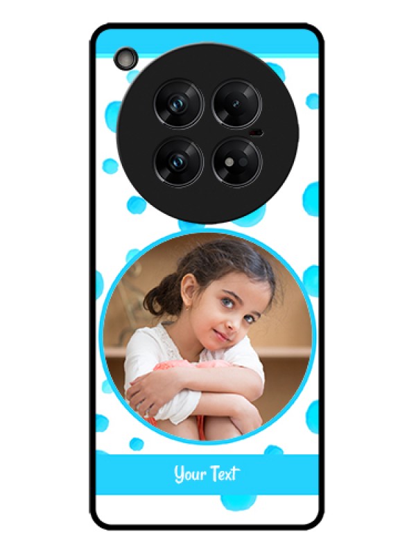 Custom Infinix Zero 40 5G Custom Metal Phone Case - Blue Bubbles Pattern Design