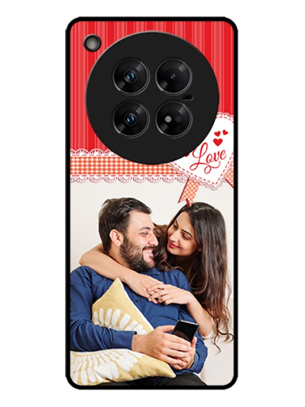 Custom Infinix Zero 40 5G Custom Metal Phone Case - Red Love Pattern Design