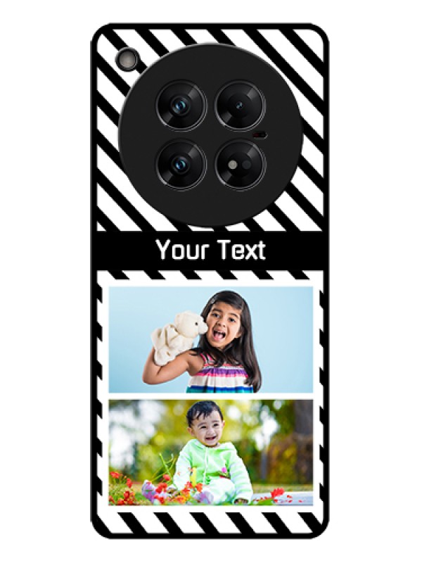 Custom Infinix Zero 40 5G Custom Metal Phone Case - Black And White Stripes Design