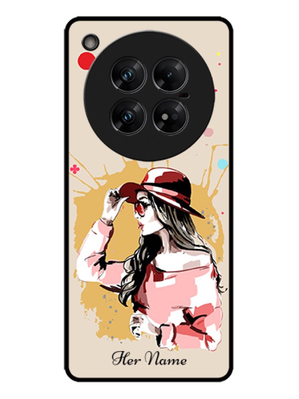 Custom Infinix Zero 40 5G Custom Metal Phone Case - Women With Pink Hat Design