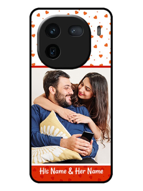 Custom iQOO 12 5G Custom Metal Phone CaseOrange Love Symbol Design